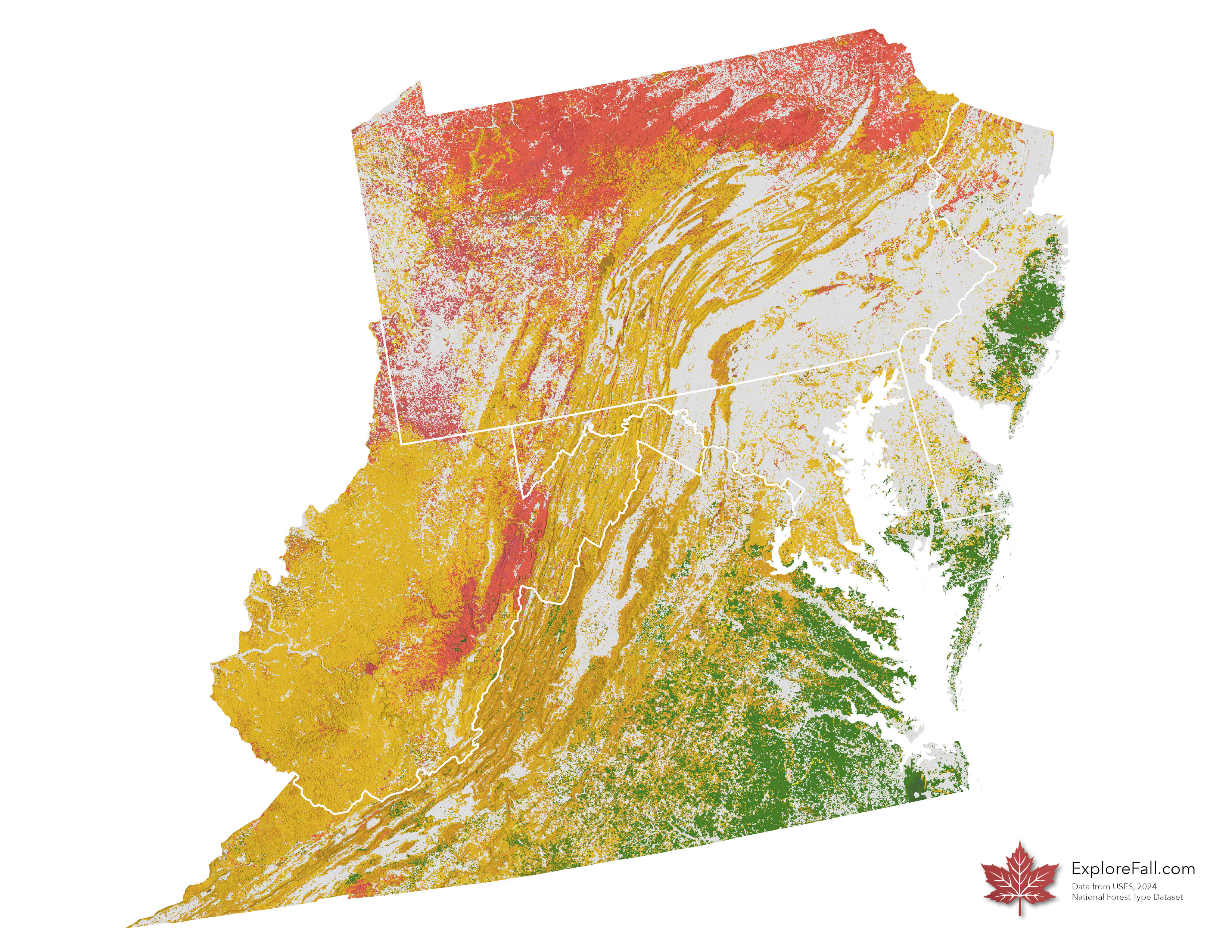 Mid-Atlantic fall foliage colors