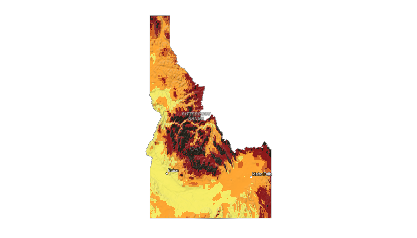 Idaho fall foliage map