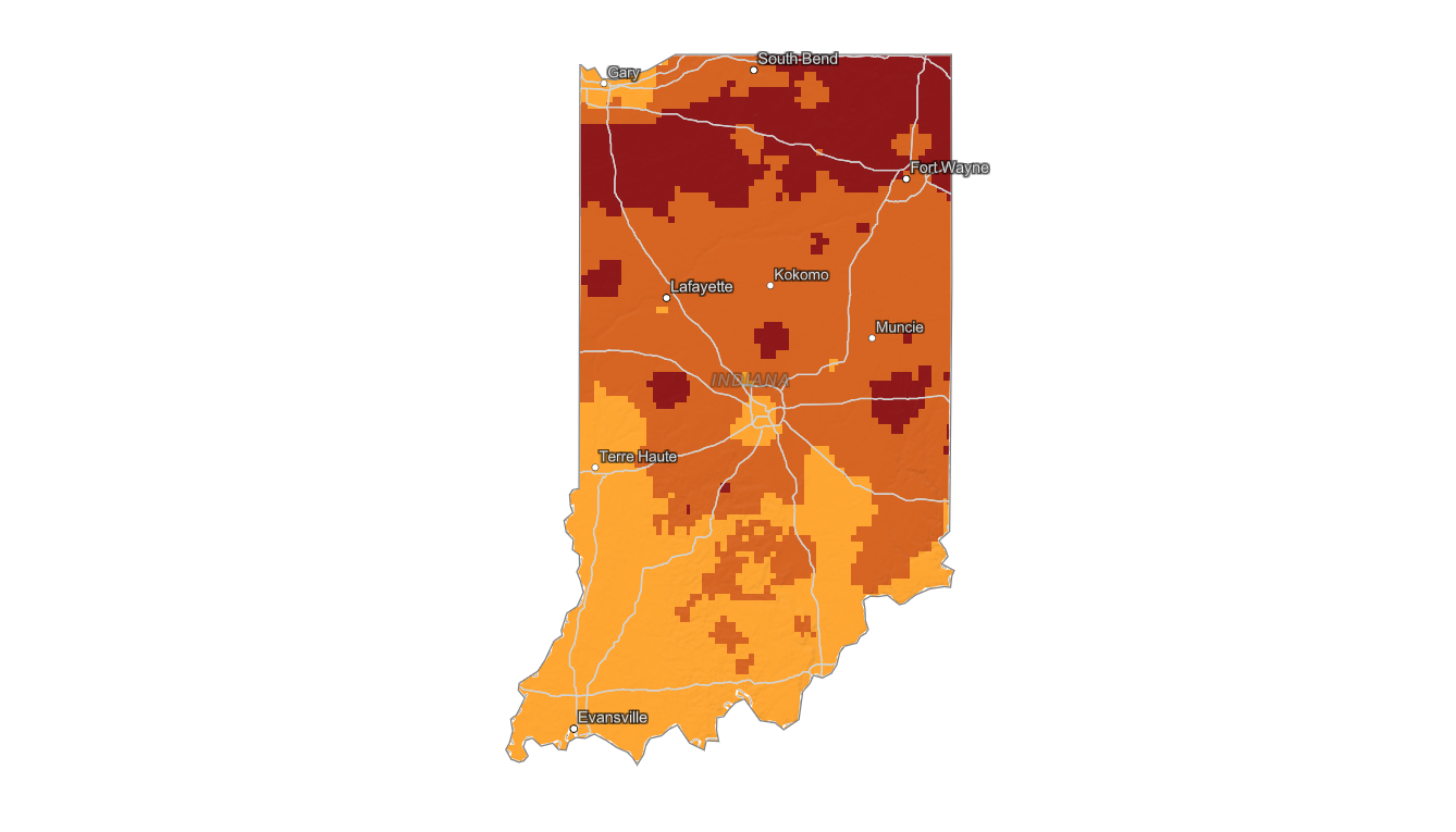 Indiana fall foliage map