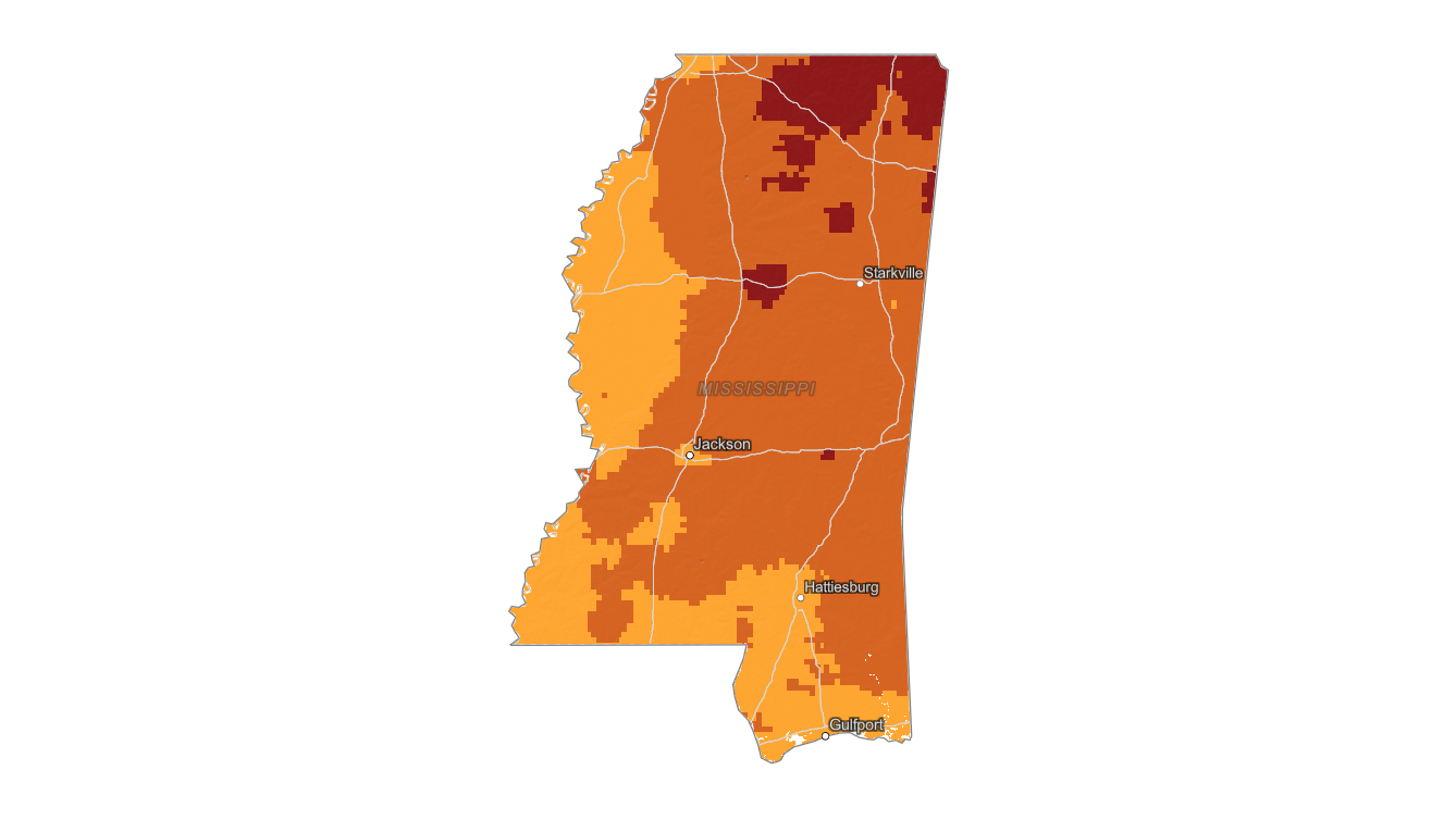 Mississippi fall foliage map