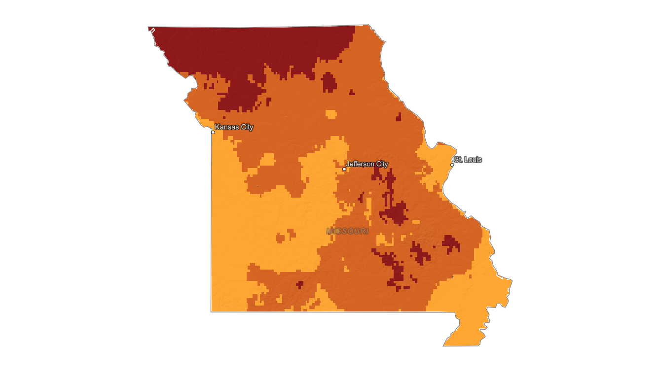 Missouri fall foliage map