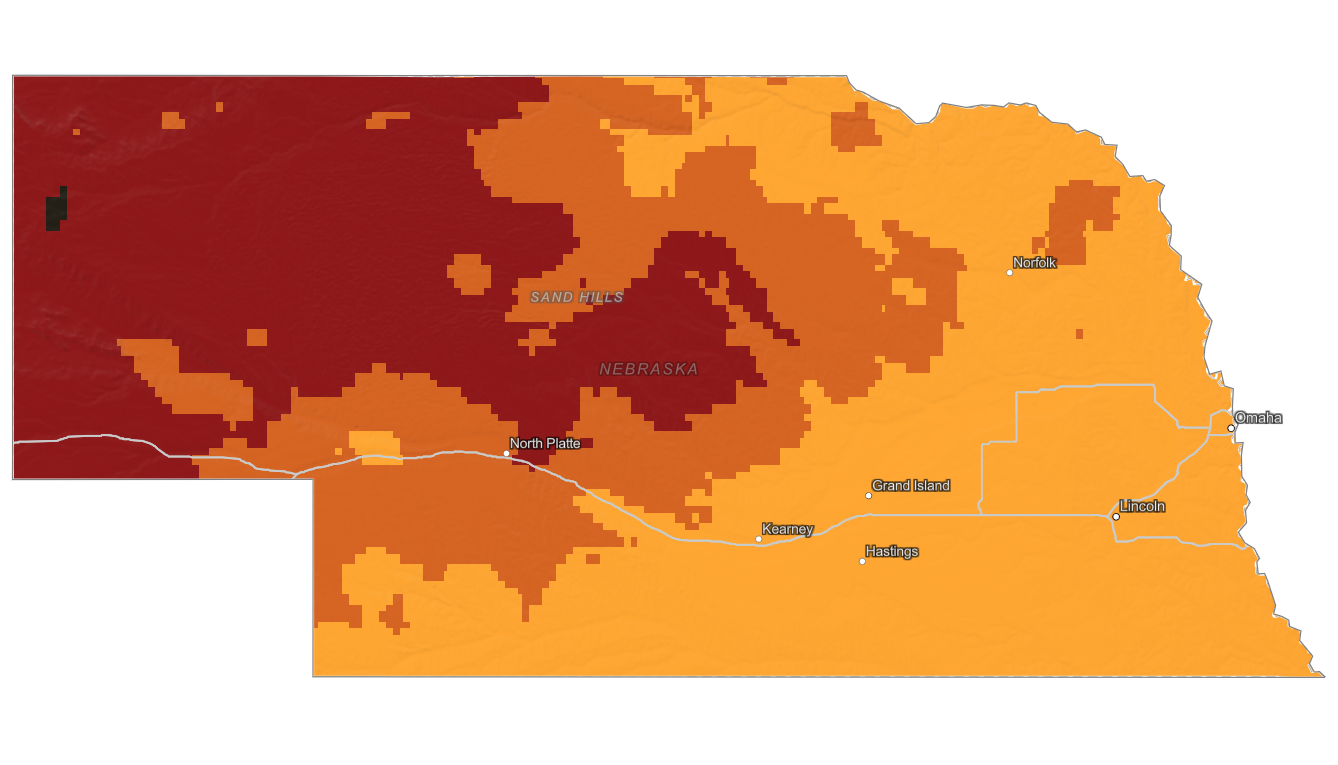 Nebraska fall foliage map