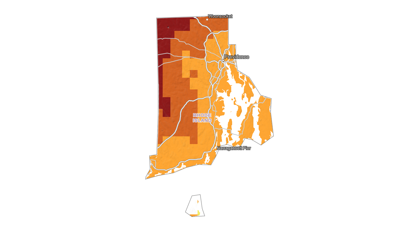 Rhode Island fall foliage map